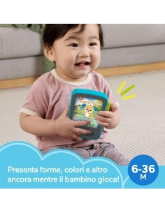 Fisher-Price – Tablet delle Storie Cagnolino Ridi e Impara, Giocattolo Educativo Multilingue 6+ mesi