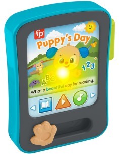 Fisher-Price – Tablet delle Storie Cagnolino Ridi e Impara, Giocattolo Educativo Multilingue 6+ mesi