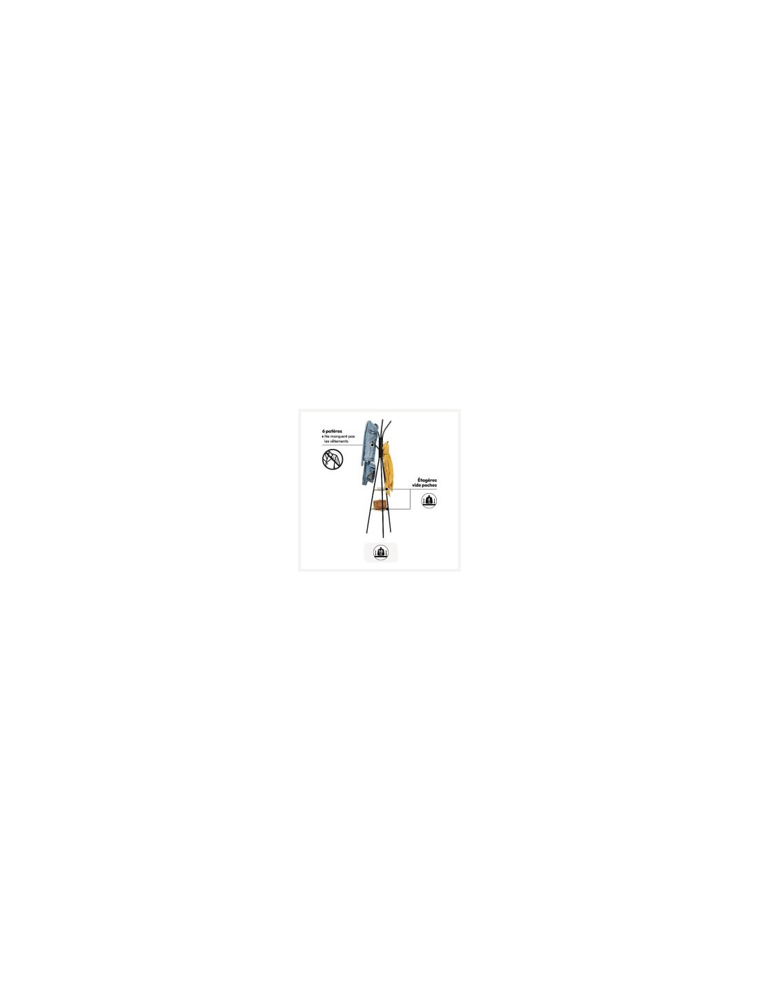 Appendiabiti Jano 6 ganci 5five in metallo e legno nero