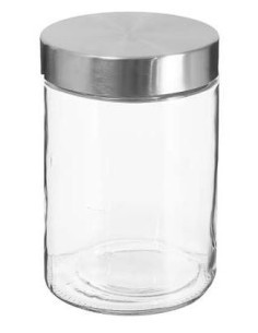 5five vaso in vetro con coperchio acciaio inox 1,2 L, ermetico
