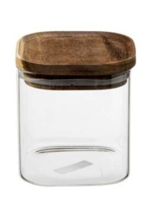 5five vaso in vetro con coperchio in acacia trasparente 0,6 L