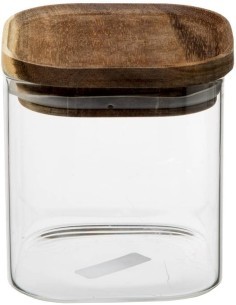 5five vaso in vetro con coperchio in acacia trasparente 0,6 L