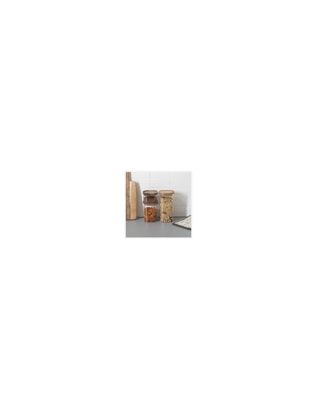 5five vaso in vetro con coperchio in acacia trasparente 1 L
