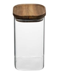 5five vaso in vetro con coperchio in acacia trasparente 1,3 L