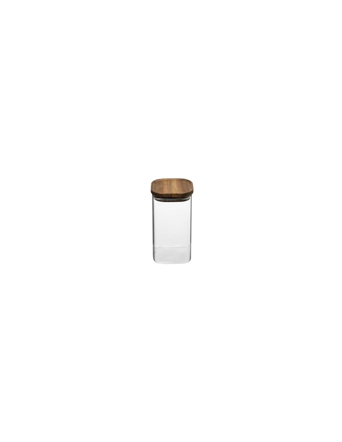 5five vaso in vetro con coperchio in acacia trasparente 1,3 L
