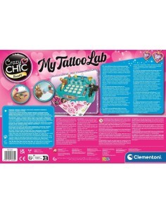 Clementoni Crazy Chic My Tattoo Lab gioco creativo bambine 6+ anni kit tatuaggi temporanei