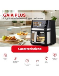 Melchioni Family Gaia Plus friggitrice ad aria 8L doppia resistenza 2200W