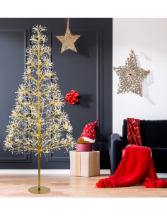 ALBERO 77775 CONICO CHAMPAGNE 180CM 1800MICROLED BIANCO CALDO