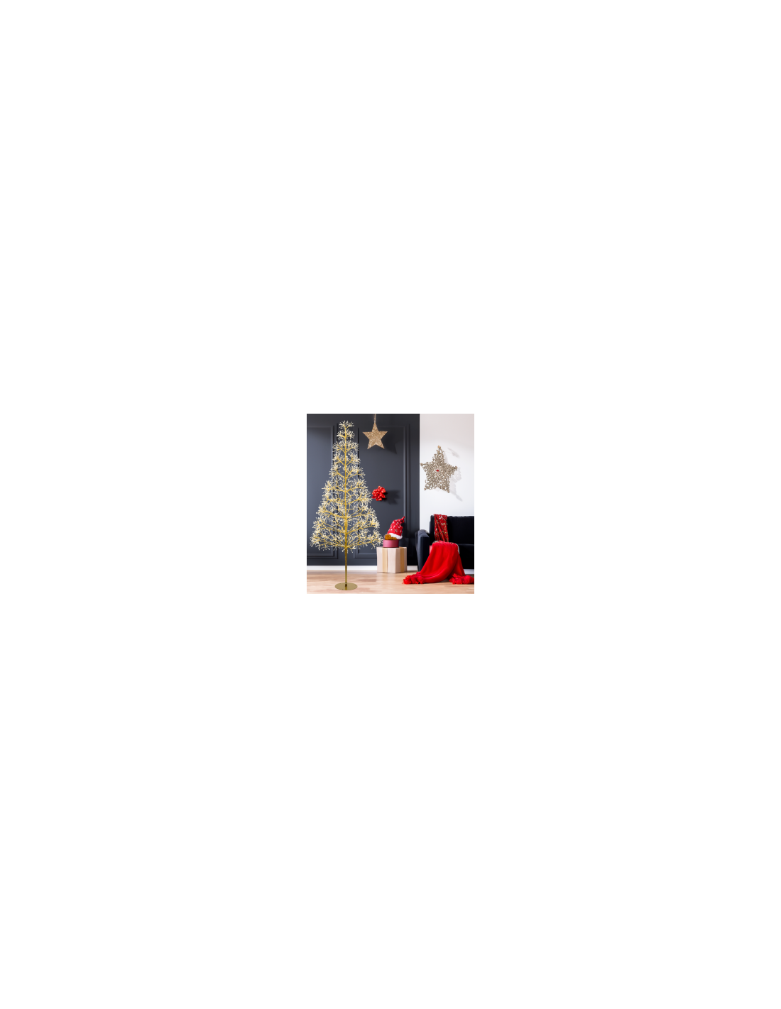 ALBERO 77775 CONICO CHAMPAGNE 180CM 1800MICROLED BIANCO CALDO