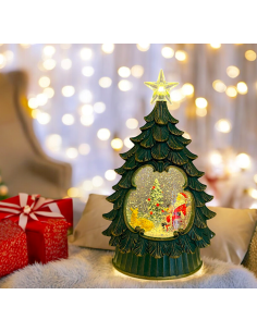 ALBERO 79489 VERDE/ORO ANTICO GLITTER LED 26CM