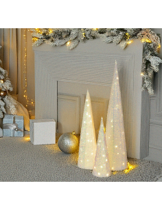 SET 3 CONI 78215 3D 40/60/80CM LED BIANCO CALDO