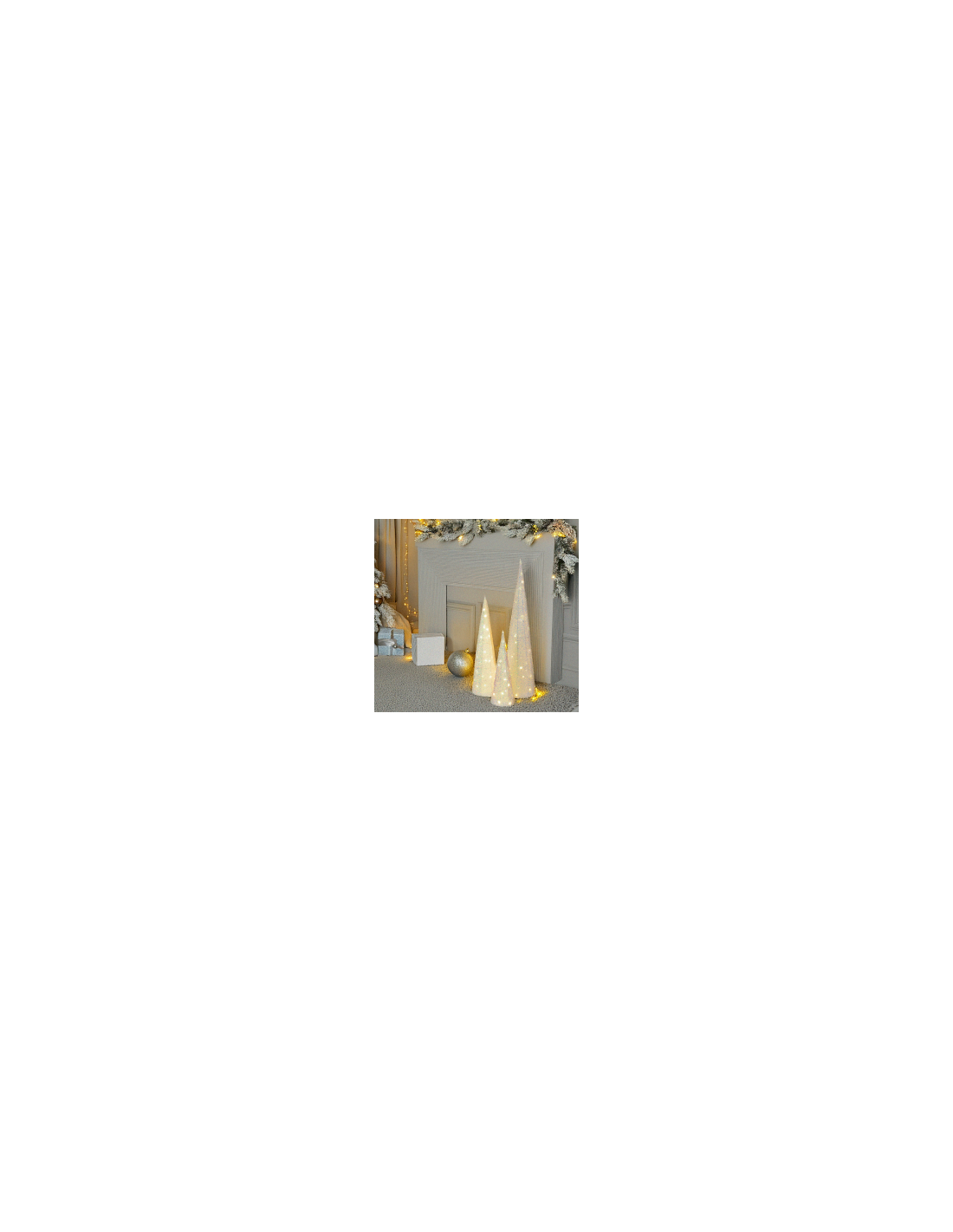 SET 3 CONI 78215 3D 40/60/80CM LED BIANCO CALDO
