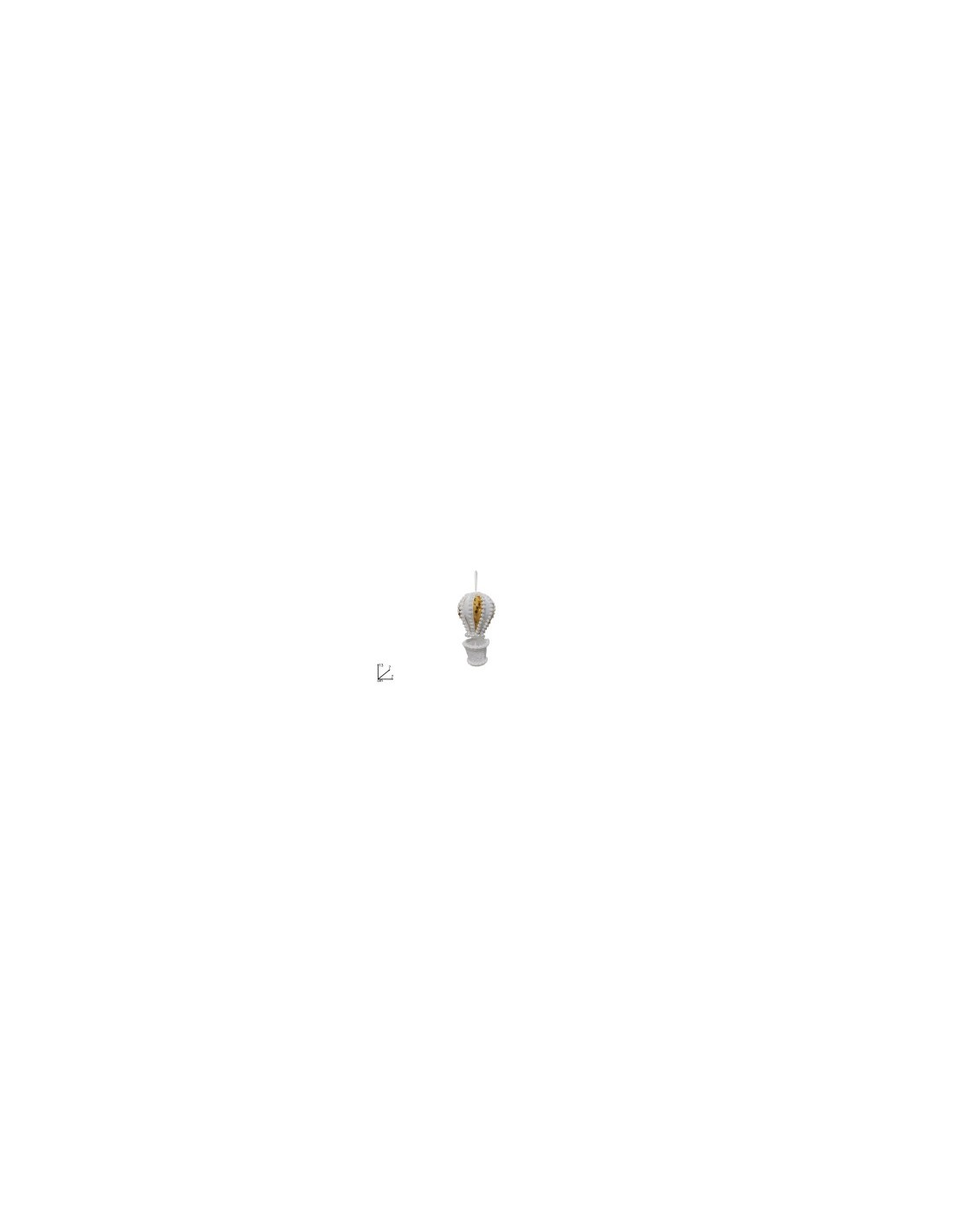 Pendente di Natale Mongolfiera Bianco con Paillettes 13cm, Decorazioni Natalizie, Addobbi, La magia di Natale per la casa