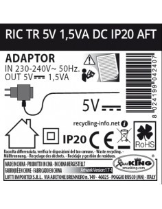 RICAMBIO TRASFORMATORE OPZIONALE 5V 1,5W AFT IP20 SCATOLA BIANCA CO...