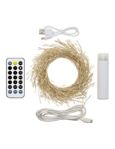CATENA CLUSTER M-P18 3M 300 MICROLED BIANCO CALDO Ø1,5MM, CAVO META...