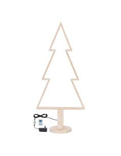 ALBERO NATALE ABETE CON BASE H145CM DLW LEGNO SBIANCATO SOFT WHITE,...