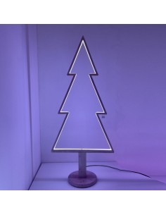 ALBERO NATALE ABETE CON BASE H145CM DLW LEGNO SBIANCATO SOFT WHITE,...