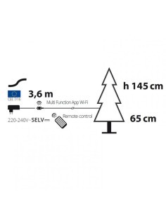 ALBERO NATALE ABETE CON BASE H145CM DLW LEGNO SBIANCATO SOFT WHITE,...