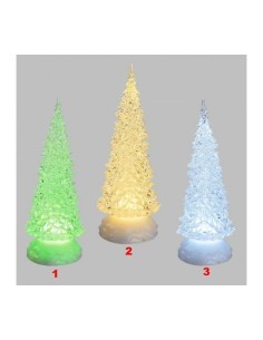 ALBERO NATALE GHIACCIO ACRILICO GLITTER LED ICE BIANCO CALDO/ BIANC...