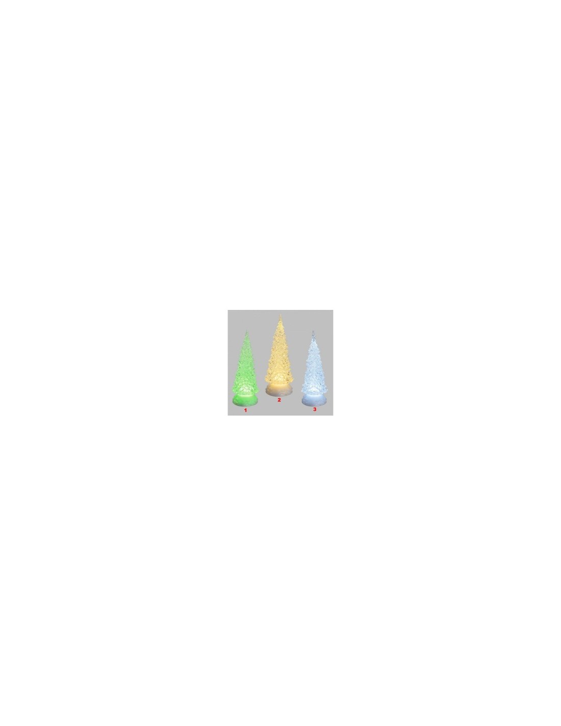 ALBERO NATALE GHIACCIO ACRILICO GLITTER LED ICE BIANCO CALDO/ BIANC...