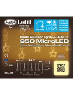 ICE CLUSTER LIGHT 320XH80CM CON STELLE 950 MICROLED BIANCO CALDO Ø1...