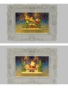 Quadro di Natale Bianco: La Magia di Natale in Glitter LED