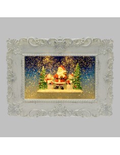 Quadro di Natale Bianco: La Magia di Natale in Glitter LED