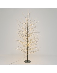 Albero Ramo Tiglio Marrone 200cm con 1120 MicroLED FlashLED, IP44, Base in Metallo, Rami Modellabili