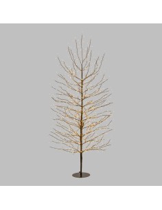 Albero Ramo Tiglio Marrone 200cm con 1120 MicroLED FlashLED, IP44, Base in Metallo, Rami Modellabili
