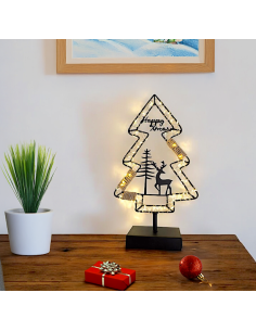 ALBERO 80119 CON BASE METALLO NERO 35CM LED BIANCO CALDO