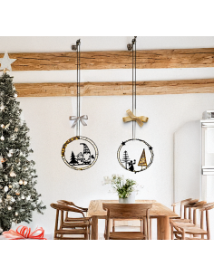 DECORAZIONE 80164 XMAS RING 25CM MICROLED BIANCO CALDO