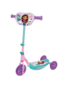 SMOBY, GABBY'S DOLLHOUSE, MONOPATTINO 3 RUOTE, MANUBRIO REGOLABILE, SUPERFICIE ANTISCIVOLO, STRUTTURA STABILE