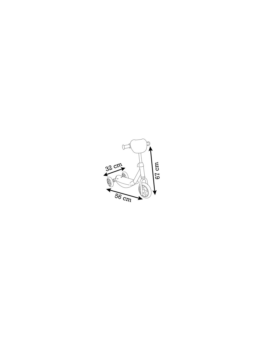 SMOBY, GABBY'S DOLLHOUSE, MONOPATTINO 3 RUOTE, MANUBRIO REGOLABILE, SUPERFICIE ANTISCIVOLO, STRUTTURA STABILE
