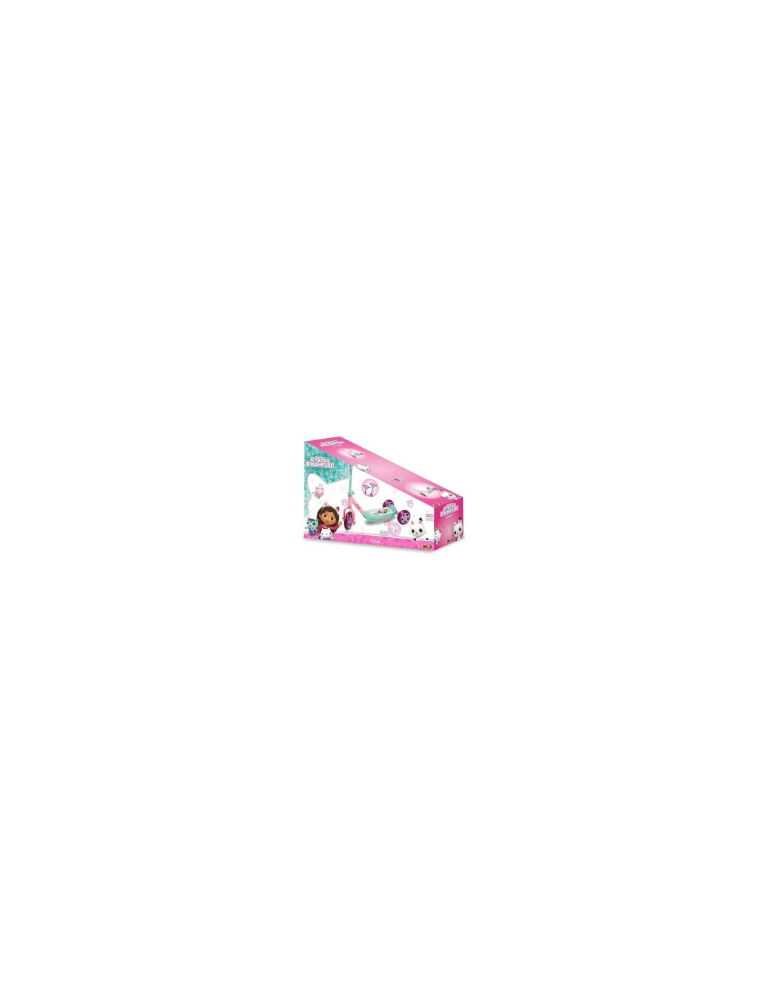 SMOBY, GABBY'S DOLLHOUSE, MONOPATTINO 3 RUOTE, MANUBRIO REGOLABILE, SUPERFICIE ANTISCIVOLO, STRUTTURA STABILE
