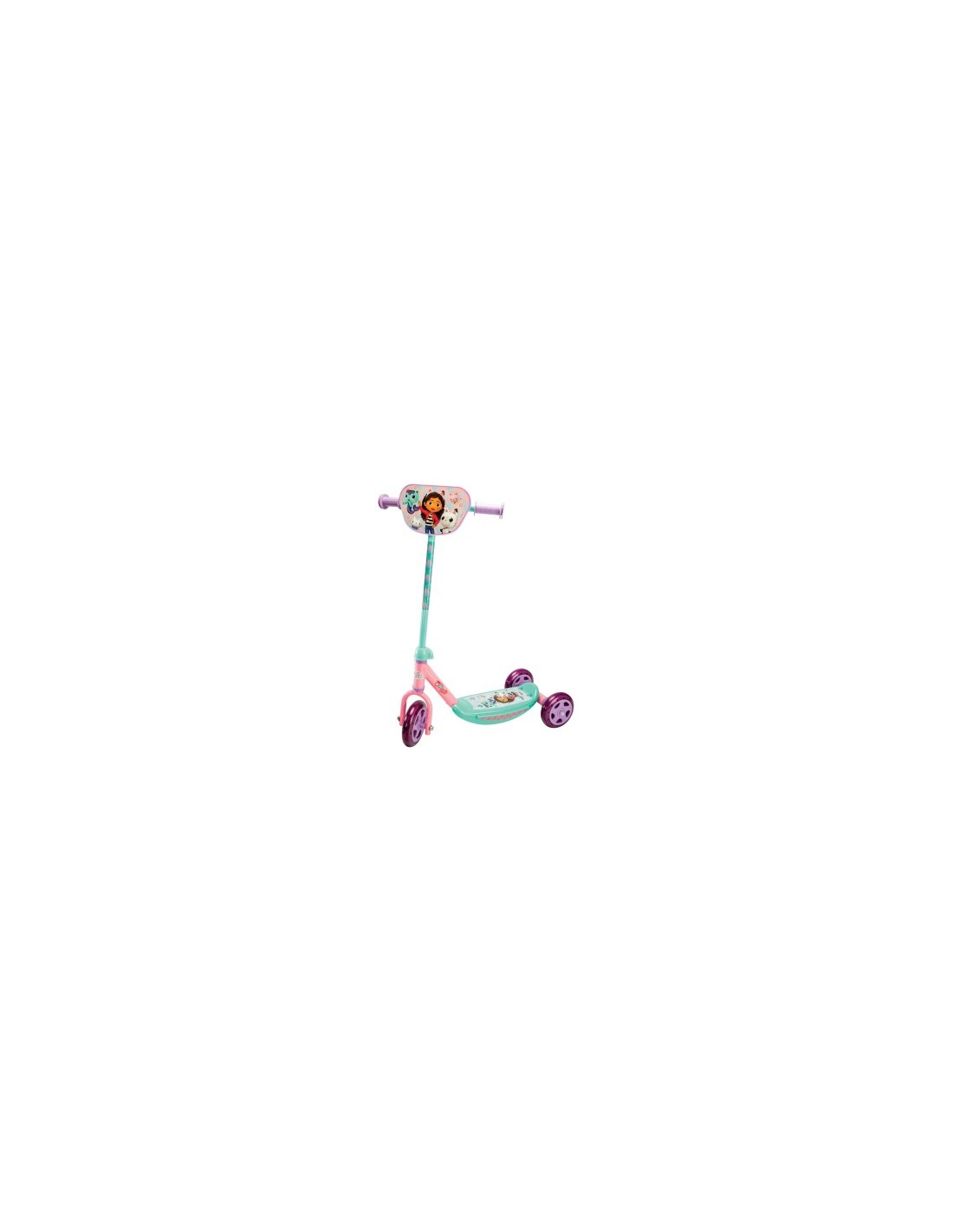 SMOBY, GABBY'S DOLLHOUSE, MONOPATTINO 3 RUOTE, MANUBRIO REGOLABILE, SUPERFICIE ANTISCIVOLO, STRUTTURA STABILE