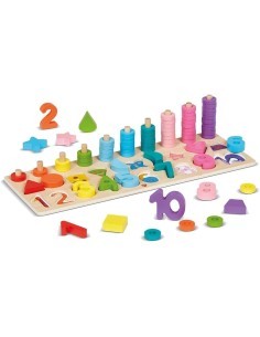 DAL NEGRO, 1 2 3 COLOR, GIOCO EDUCATIVO, LEGNO, BAMBINI 3 ANNI, APPRENDIMENTO, COLORI, NUMERI