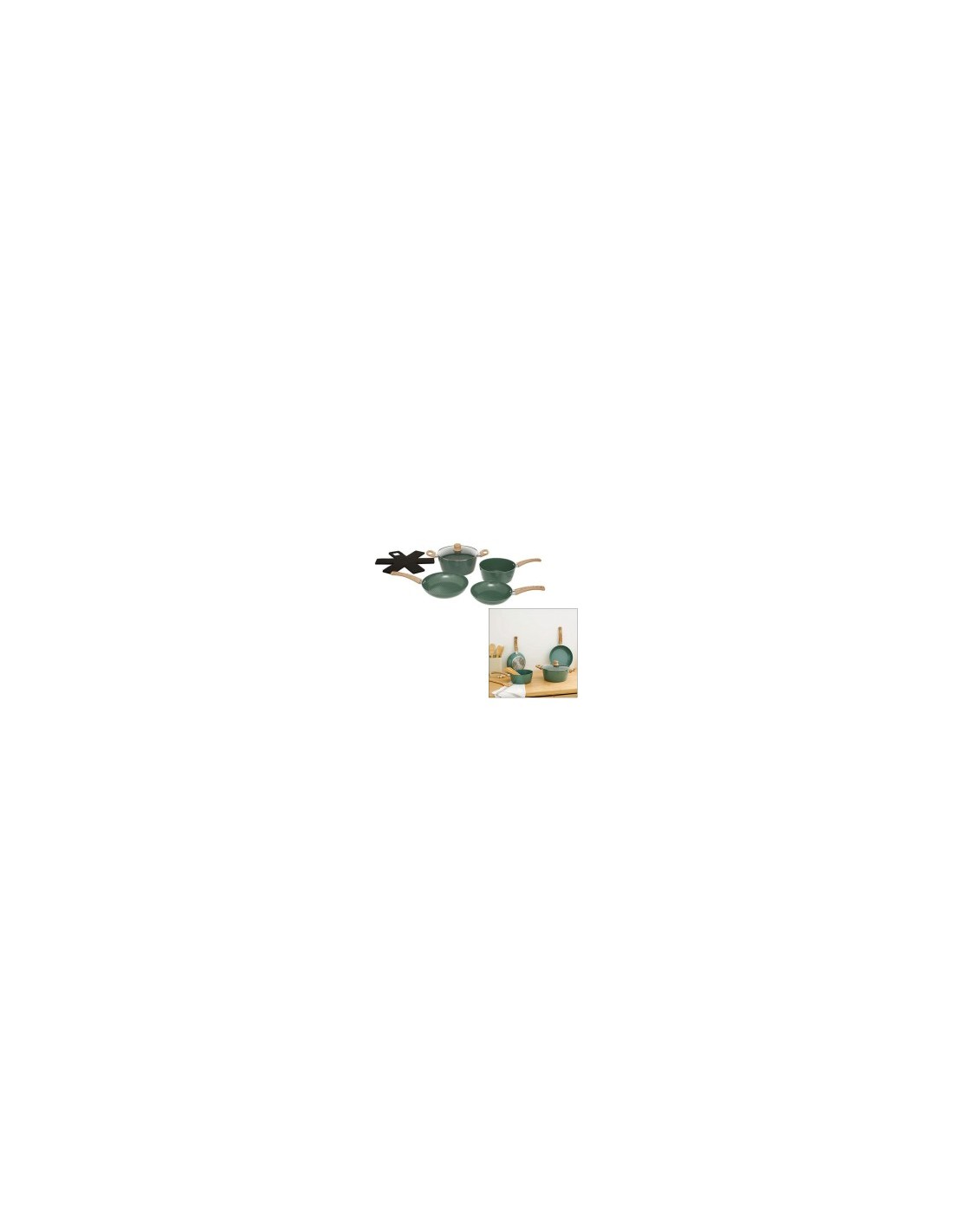BATTERIA PENTOLE 7PZ 204613 ALLUMINIO VERDE