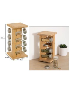 PORTASPEZIE 209285 BAMBOO 8 VASETTI VETRO
