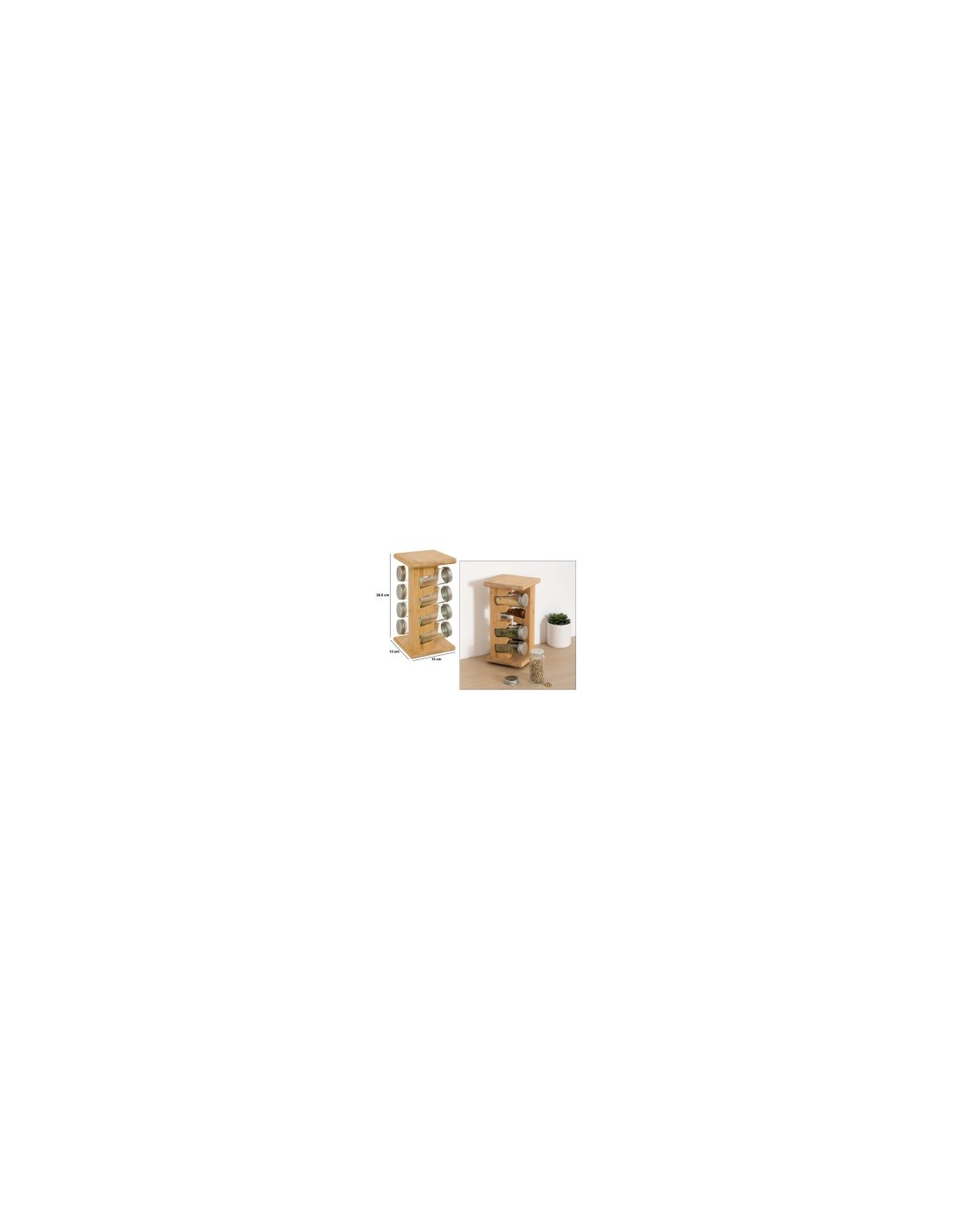 PORTASPEZIE 209285 BAMBOO 8 VASETTI VETRO