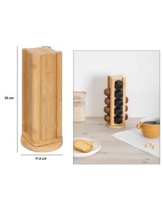 PORTACAPSULE 190078 BAMBOO 11X29CM ROTANTE