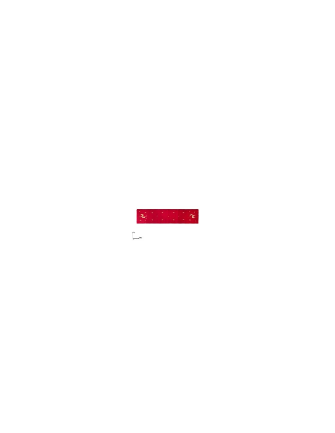RUNNER TESSUTO ROSSO 40X180CM CON DECORO RENNA ORO