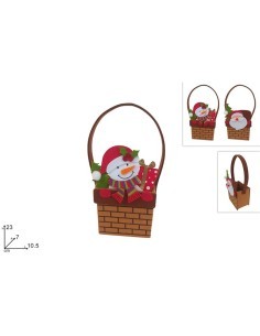 CESTINO FELTRO BABBO NATALE\PUPAZZO DI NEVE ASSORTITO