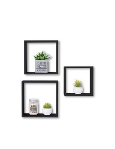 SET 3 MENSOLE 138957A CUBI NERO su TreG Ingrosso