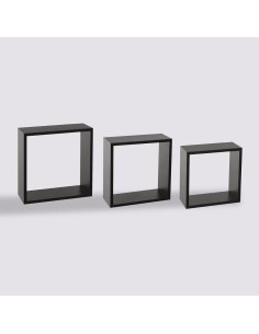 SET 3 MENSOLE 138957A CUBI NERO su TreG Ingrosso