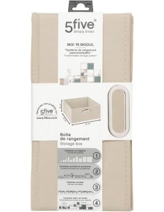 Scatola Portaoggetti in Lino 31x31x15 cm Beige