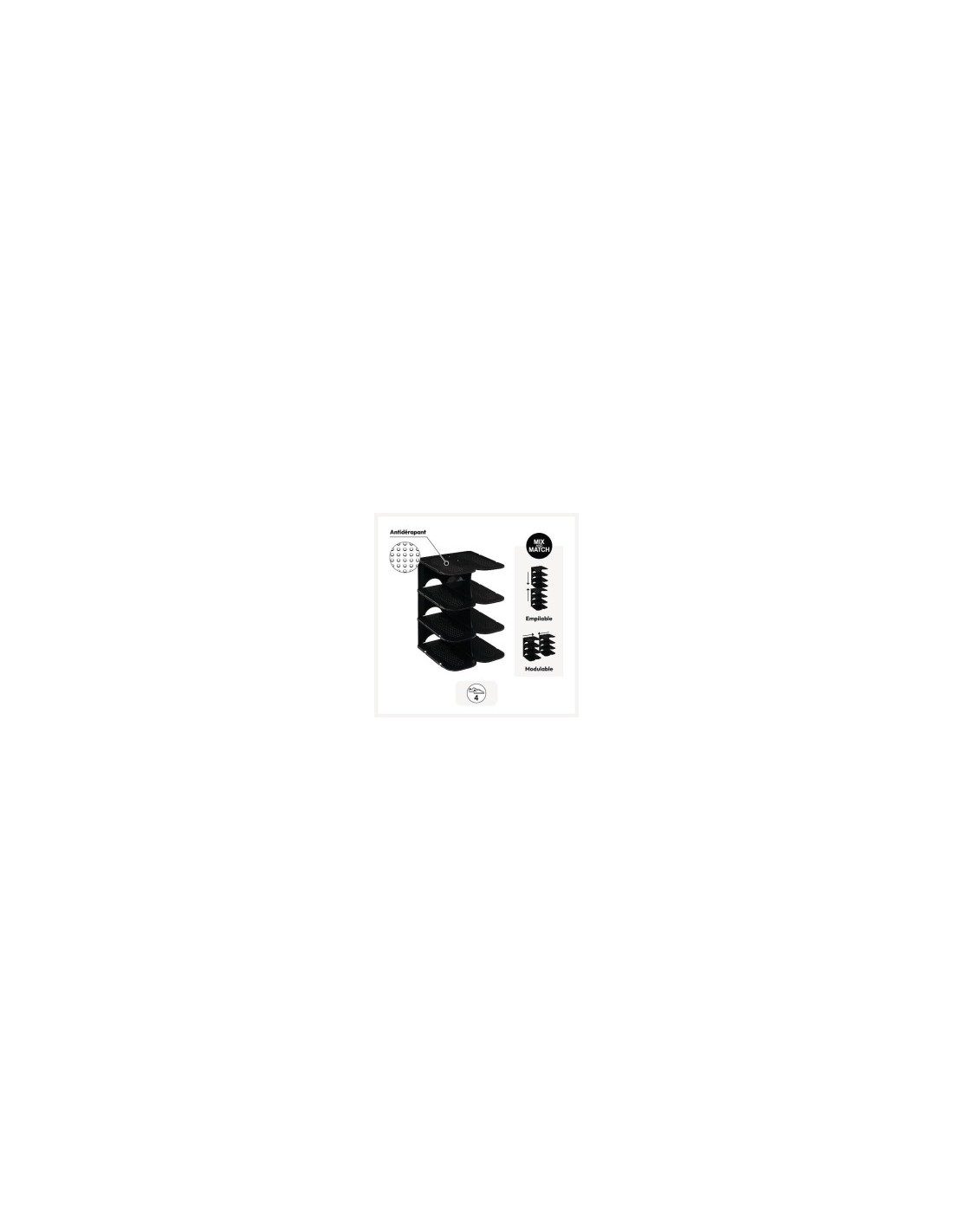 5five Scarpiera in Plastica a 4 Ripiani – 26,5x37,8 cm