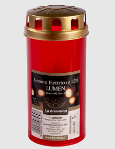 LUMINO VOTIVO ROSSO H13,5CM ELETTRICO A LED