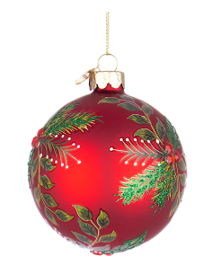 SFERA LEAFAGE 8CM VETRO ROSSO