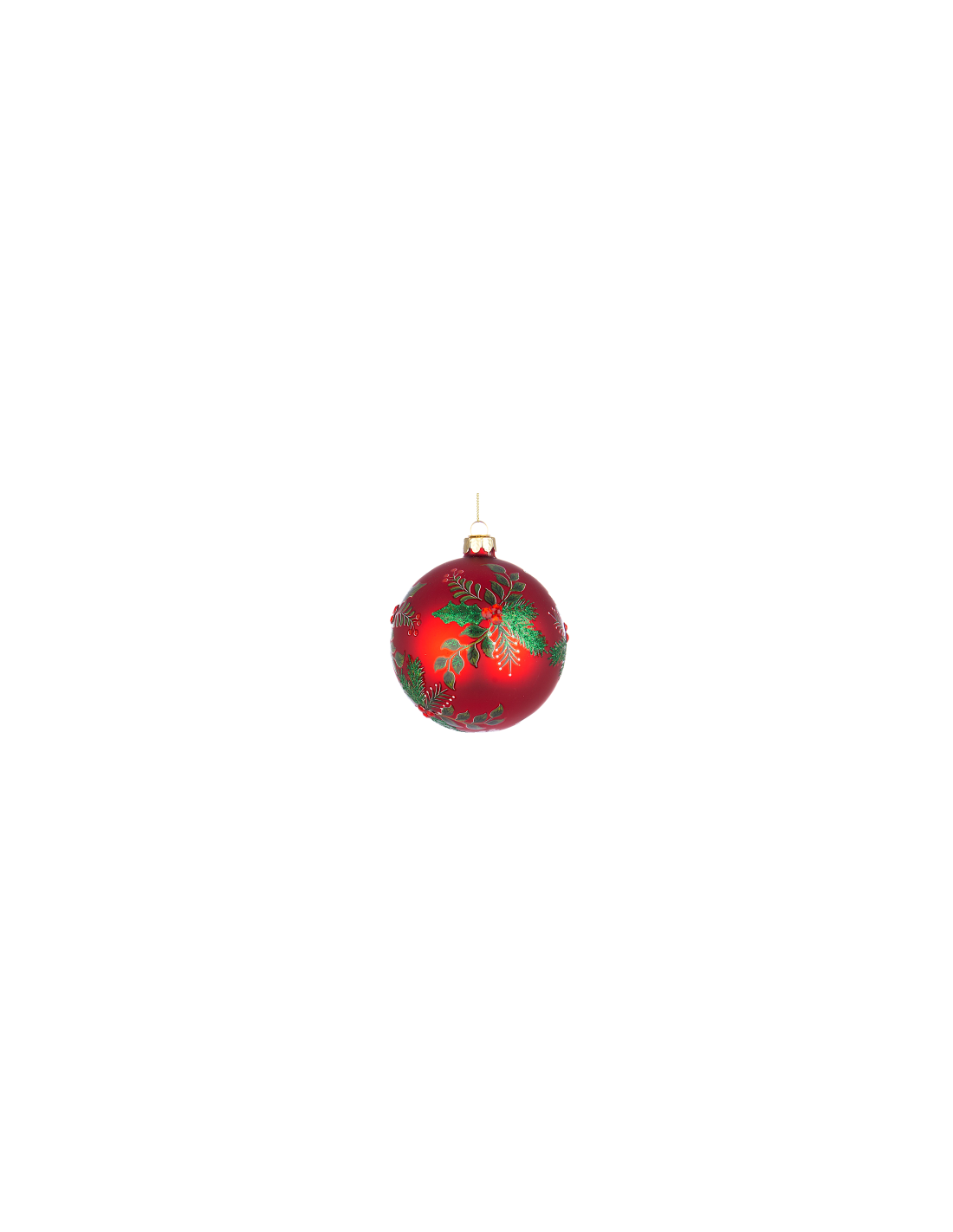 SFERA LEAFAGE 10CM VETRO ROSSO