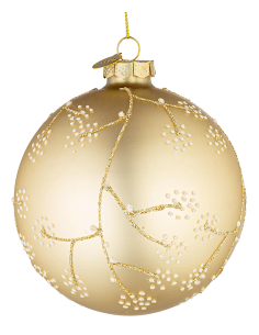 SFERA FLORAL 10CM VETRO CHAMPAGNE